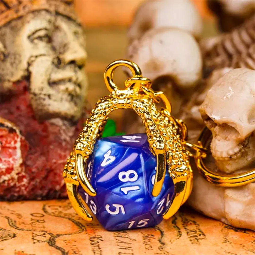 Lapi Toys DnD D20 Sleutelhanger - Blauw/Goud
