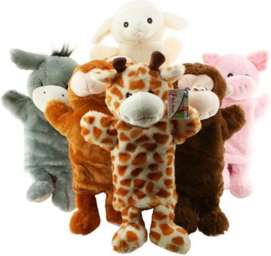 Toi-Toys Pluchen Handpop Aap - Multicolor