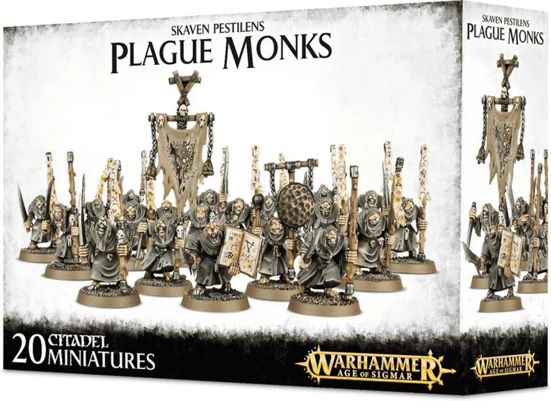 Games Workshop Age of Sigmar Skaven Pestilens Plague Monks - 20 Stuks