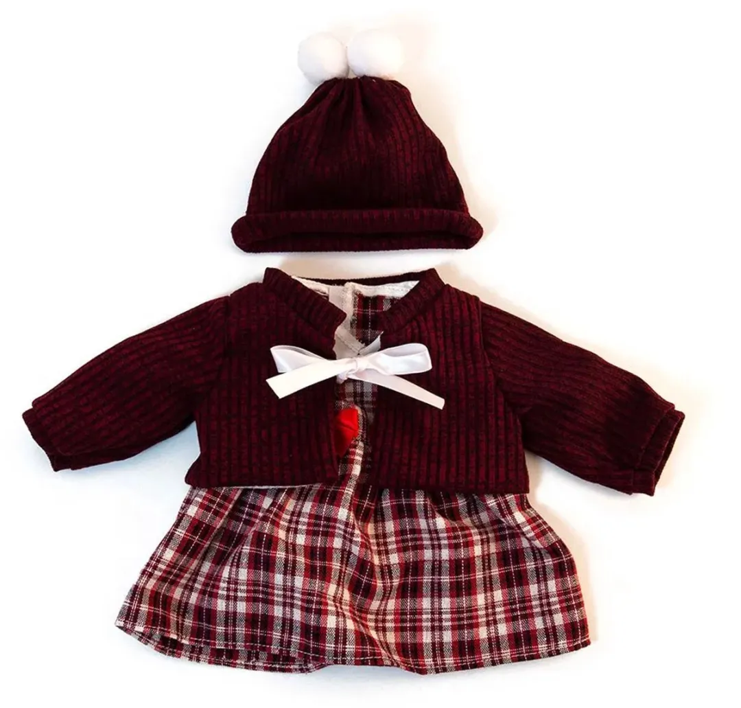Miniland Poppenkleding Winter 38cm - 4-delig - Rood