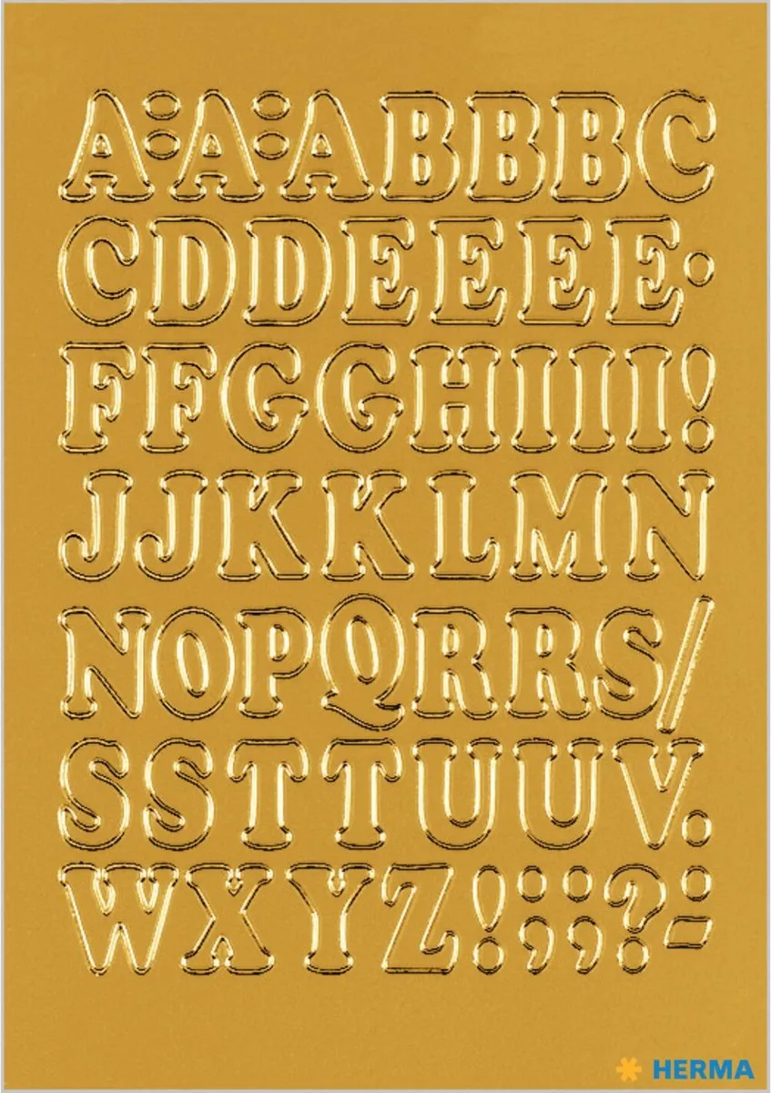 Herma Goudkleurige Alfabetstickers 12mm - 2 Stuks