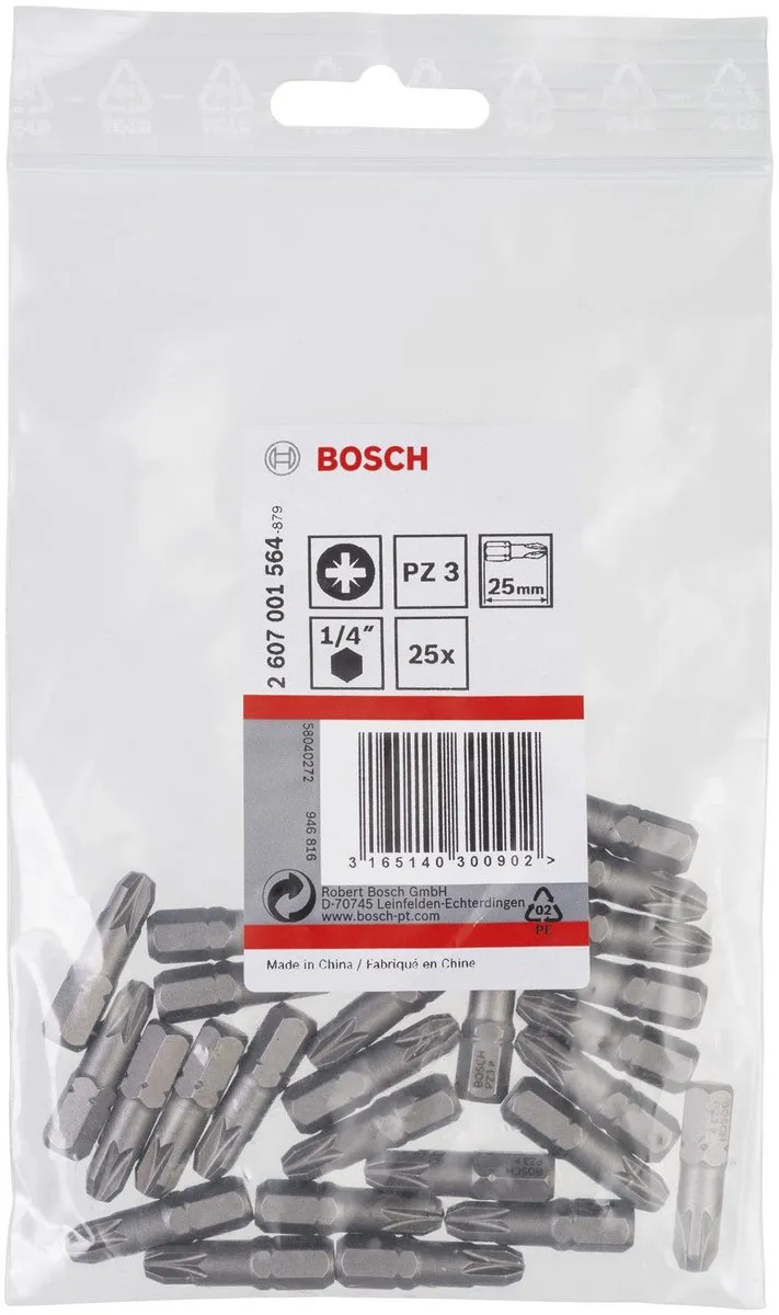 Bosch XH-TORS/PZ3 Bit - 25 Stuks