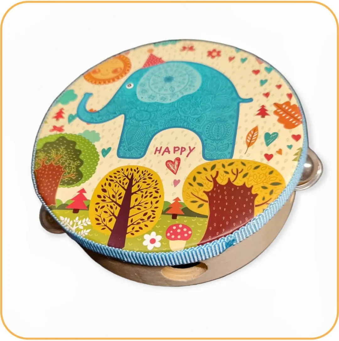 Jobber Toys Tamboerijn Houten Speelgoedinstrument - Willekeurige kleur