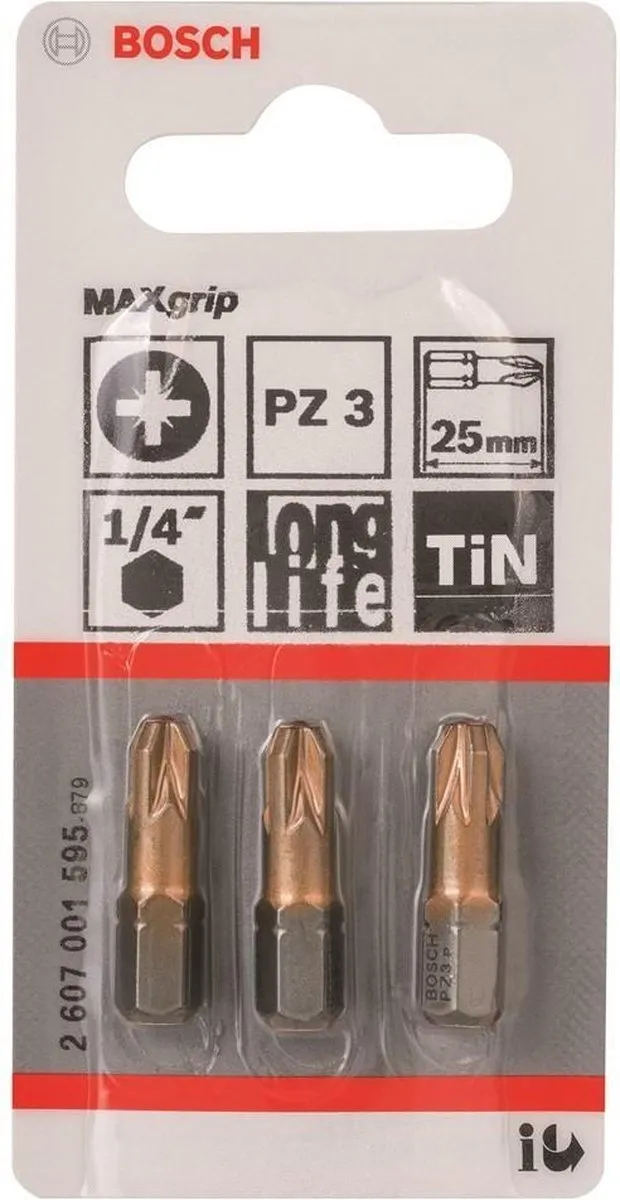 Bosch MAXGRIP/PZ3 Schroeven - 3 Stuks