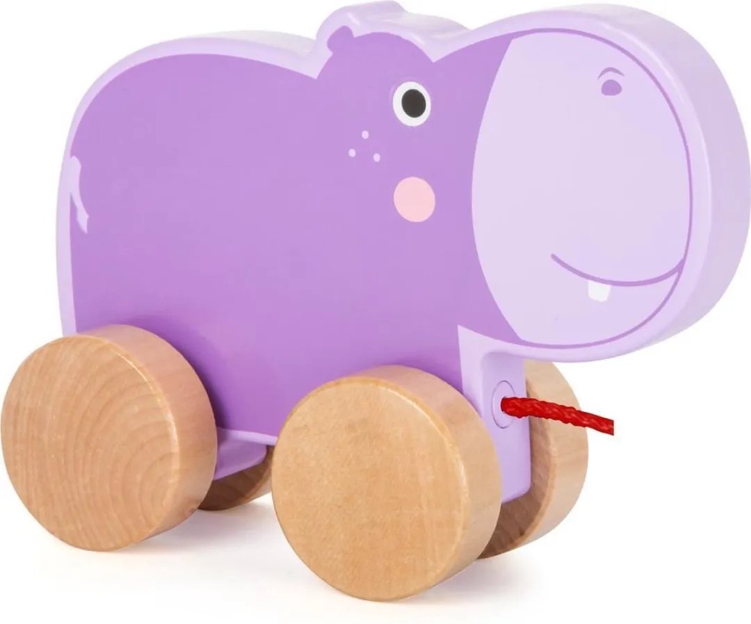 SFC Toys Nijlpaard Houten Trekfiguur - Paars