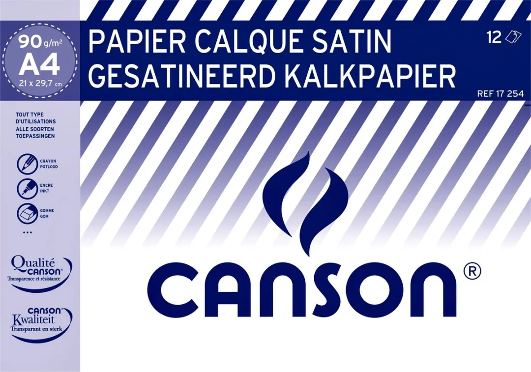 Canson Gesatineerd Kalkpapier 12 Vel A4 Transparant