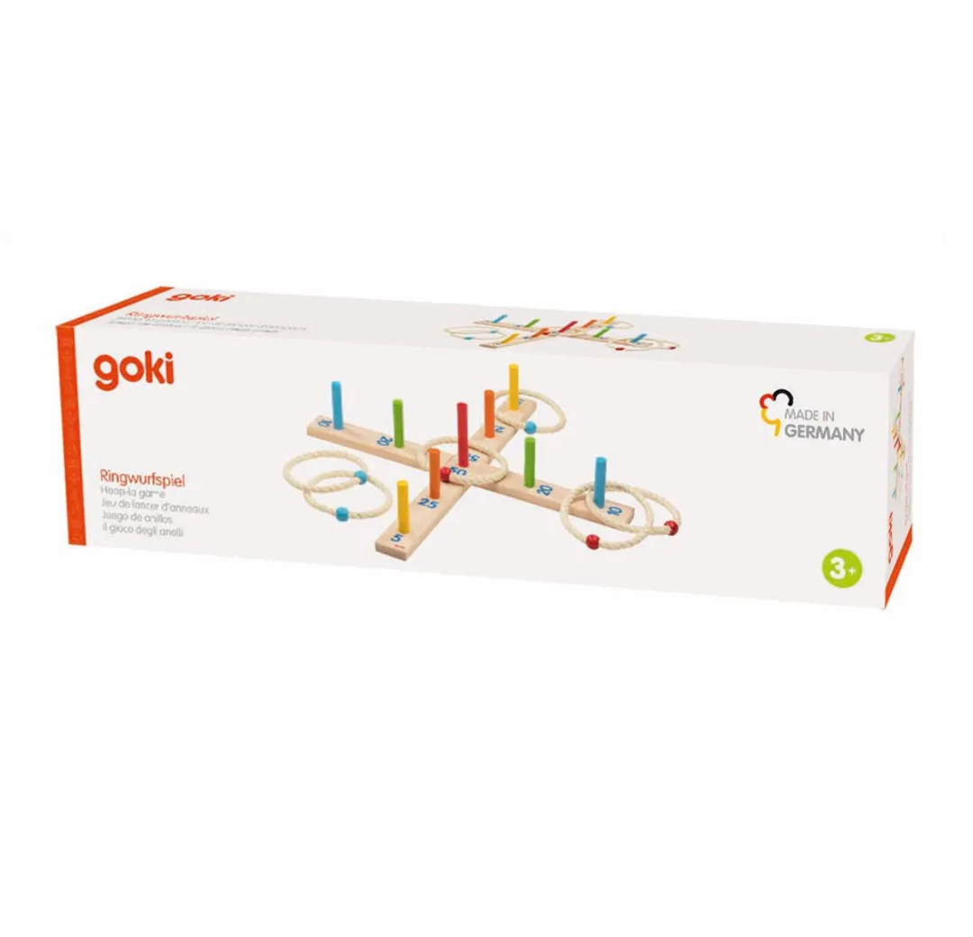 Goki Houten Ringwerpspel GK56801 - 6 Sisal Ringen Multicolor