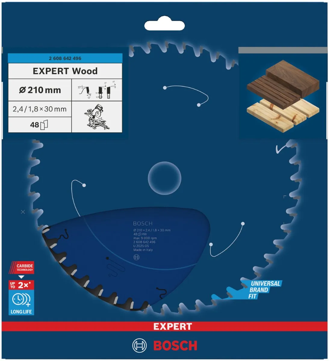 Bosch Professional Expert for Wood Cirkelzaagblad 210mm - 48 Tanden