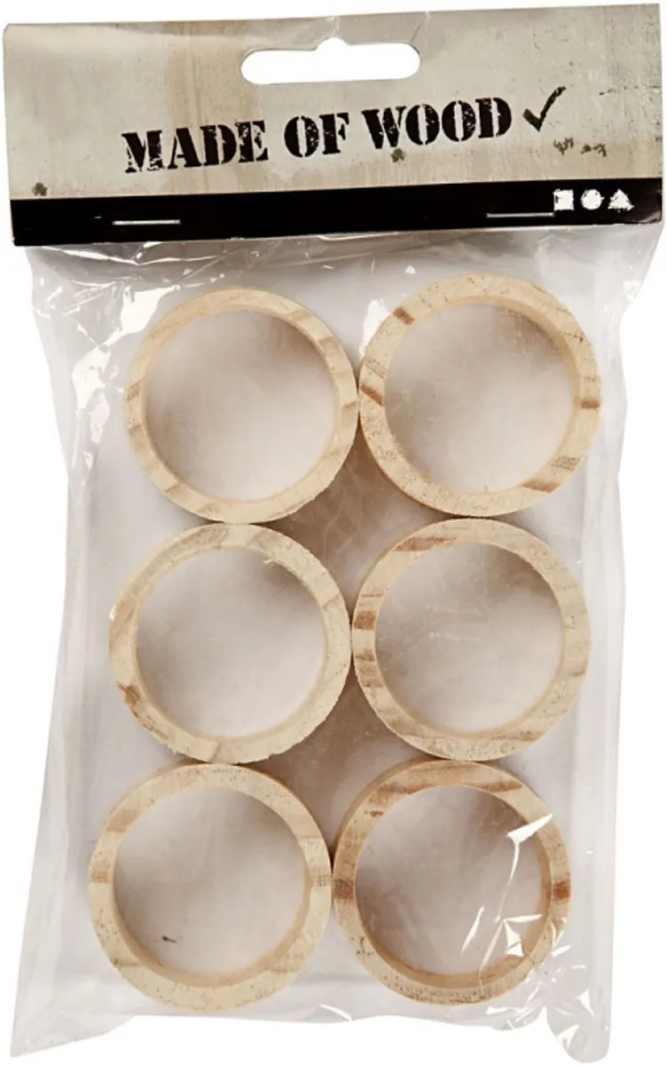 Creativ Company Houten Servetringen 20mm - Multicolor