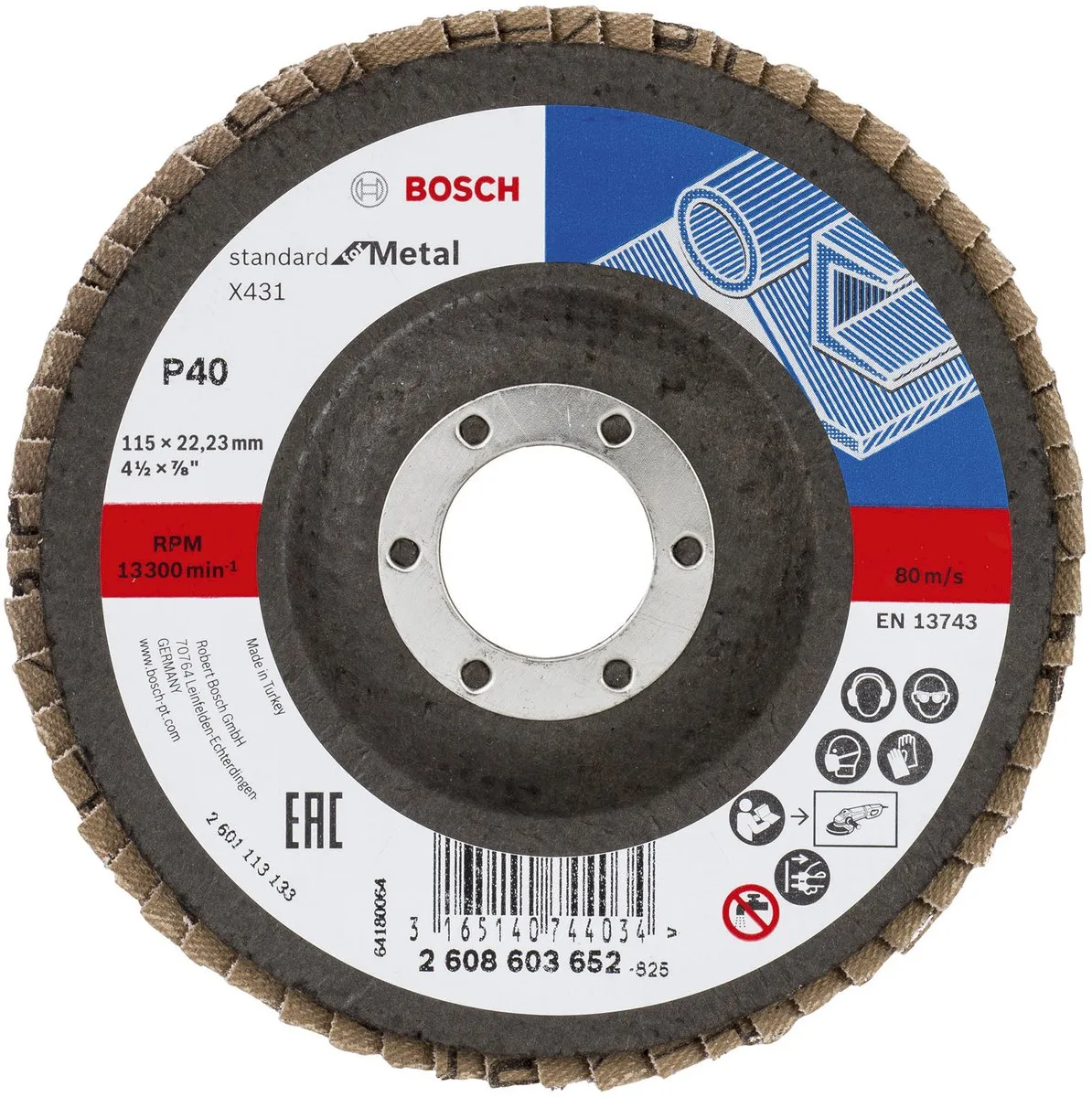 Bosch 115mm Metaal Slijpschijf 22.23mm