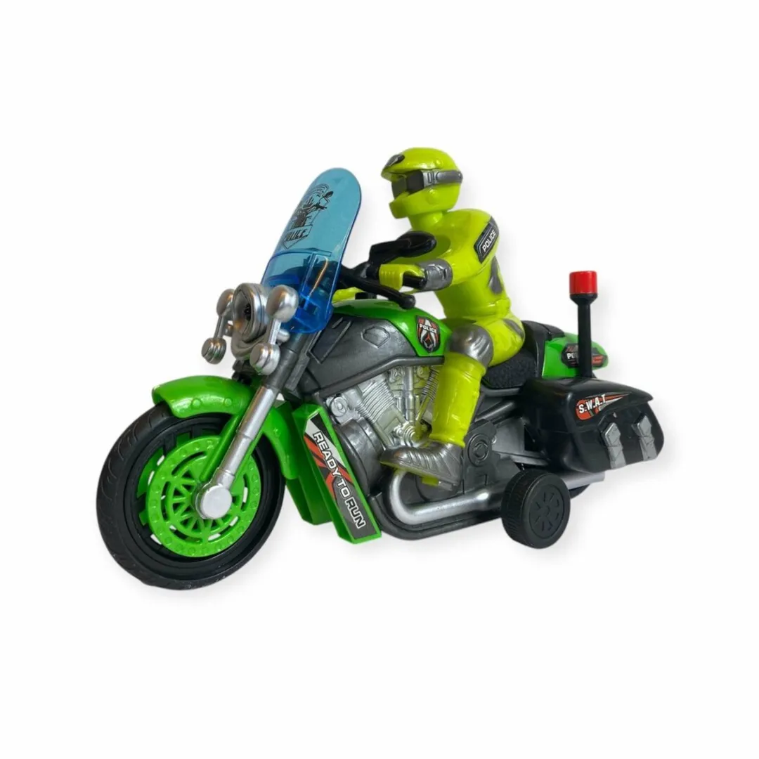 698 JIAN SHENG Moto Police Frictie Motor - Groen