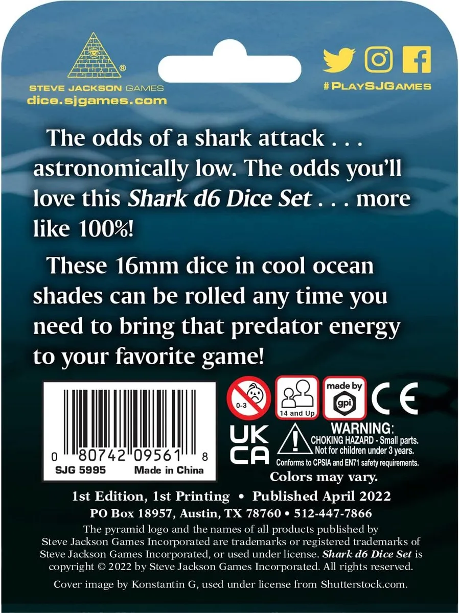 Steve Jackson Games Shark D6 Dice Set - Multicolor