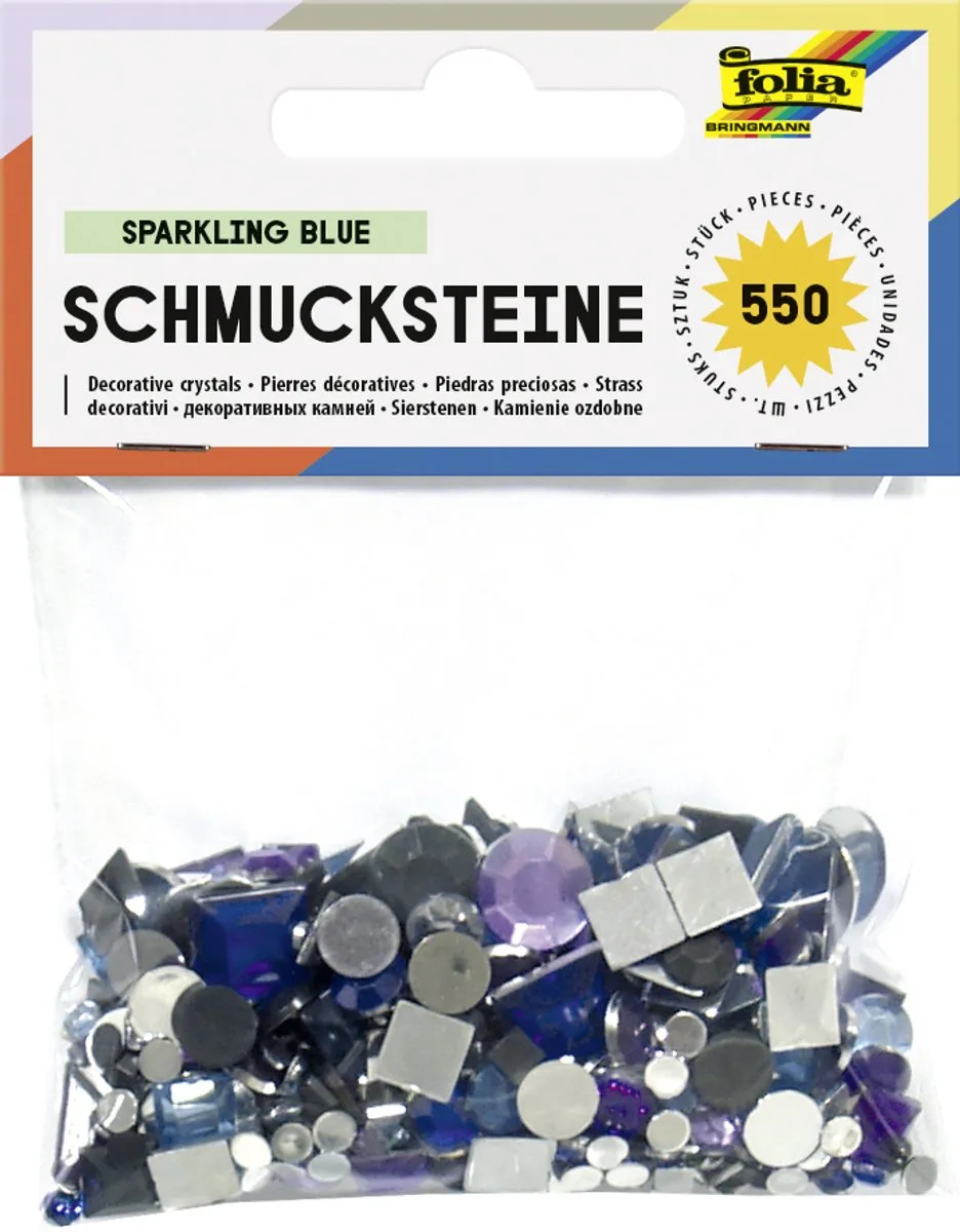 Folia Acryl Decoratiestenen Blauwe Glinstering