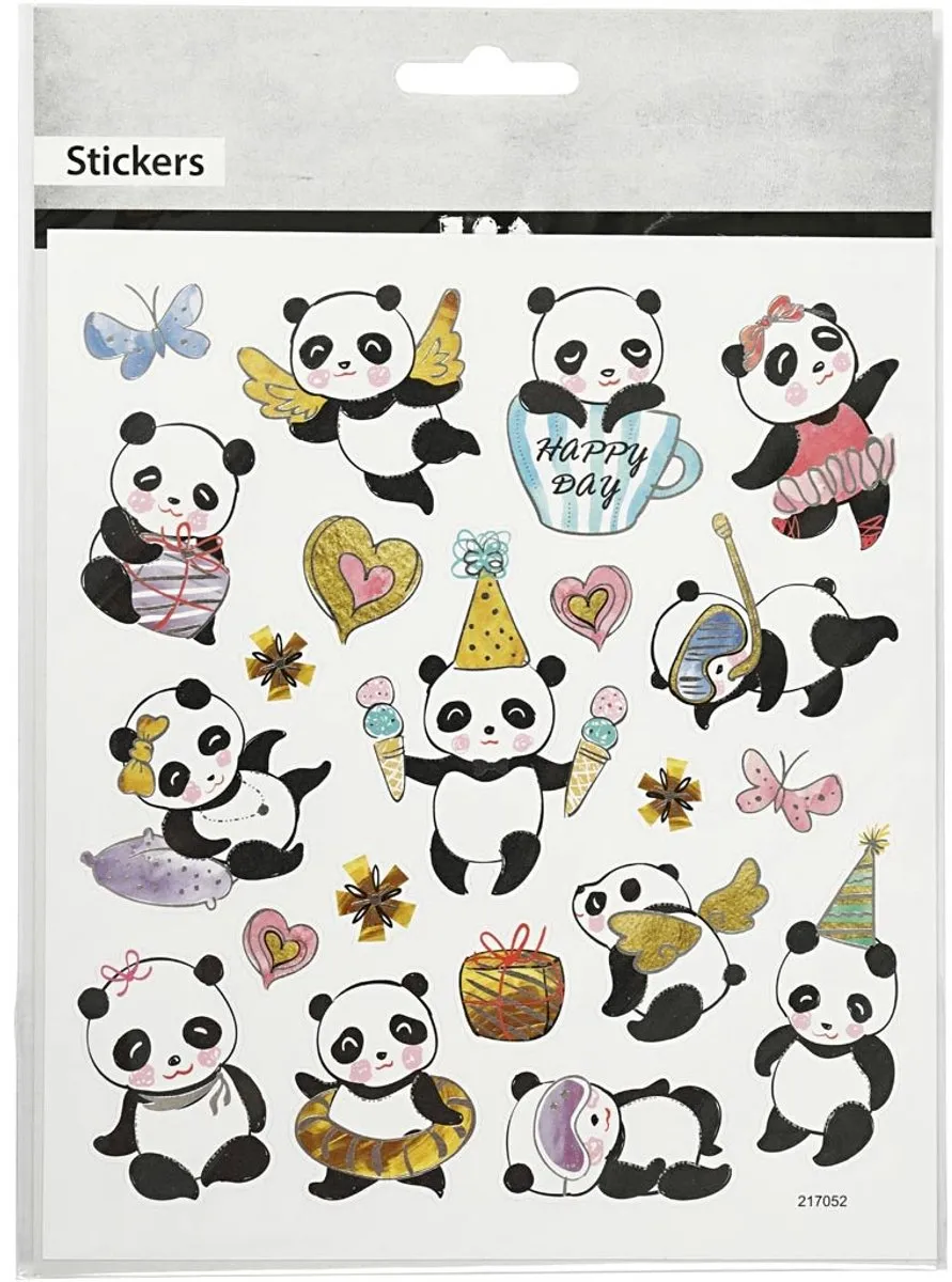 Creativ Company Panda Stickers - 21 Stuks - 15x16,5cm