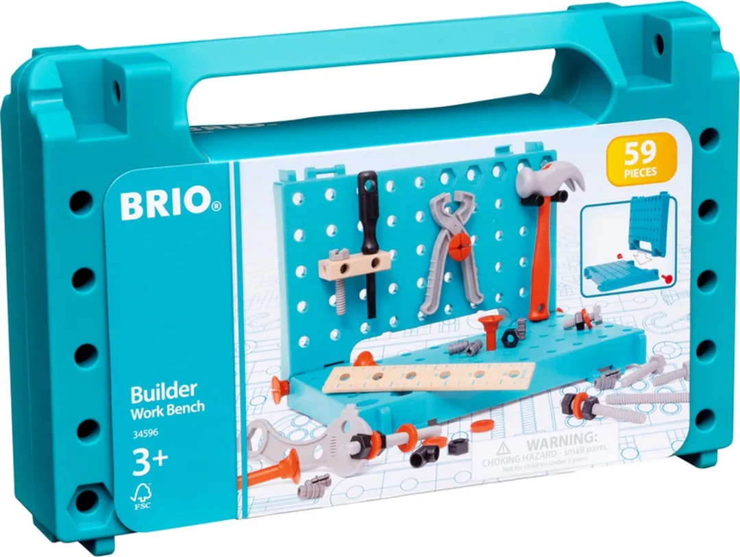 BRIO Builder Werkbank 34596 - Speelgoedgereedschapsset 59-delig - Multicolor
