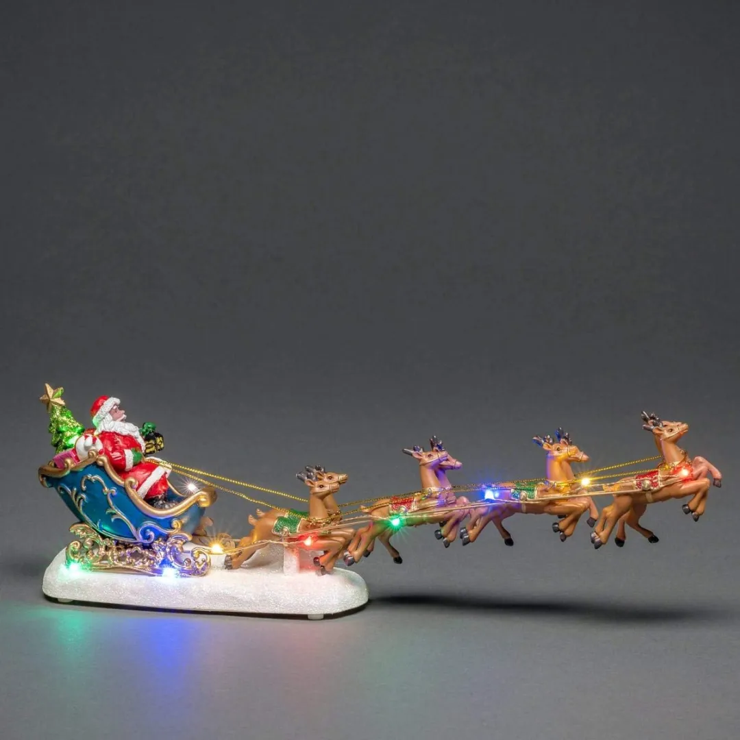 Konstsmide Kerstman in Slee met Rendier LED Kerstscène 4205-000