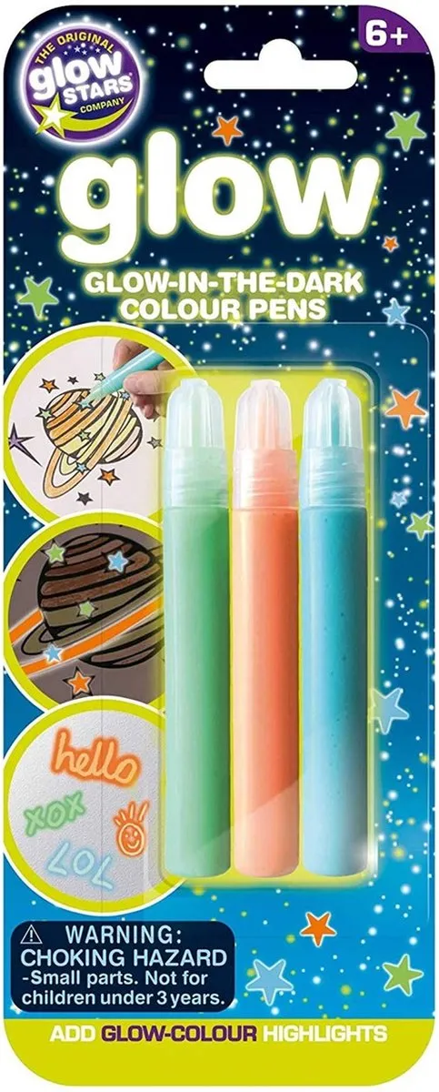 Brainstorm Glow in the Dark Gekleurde Pennen