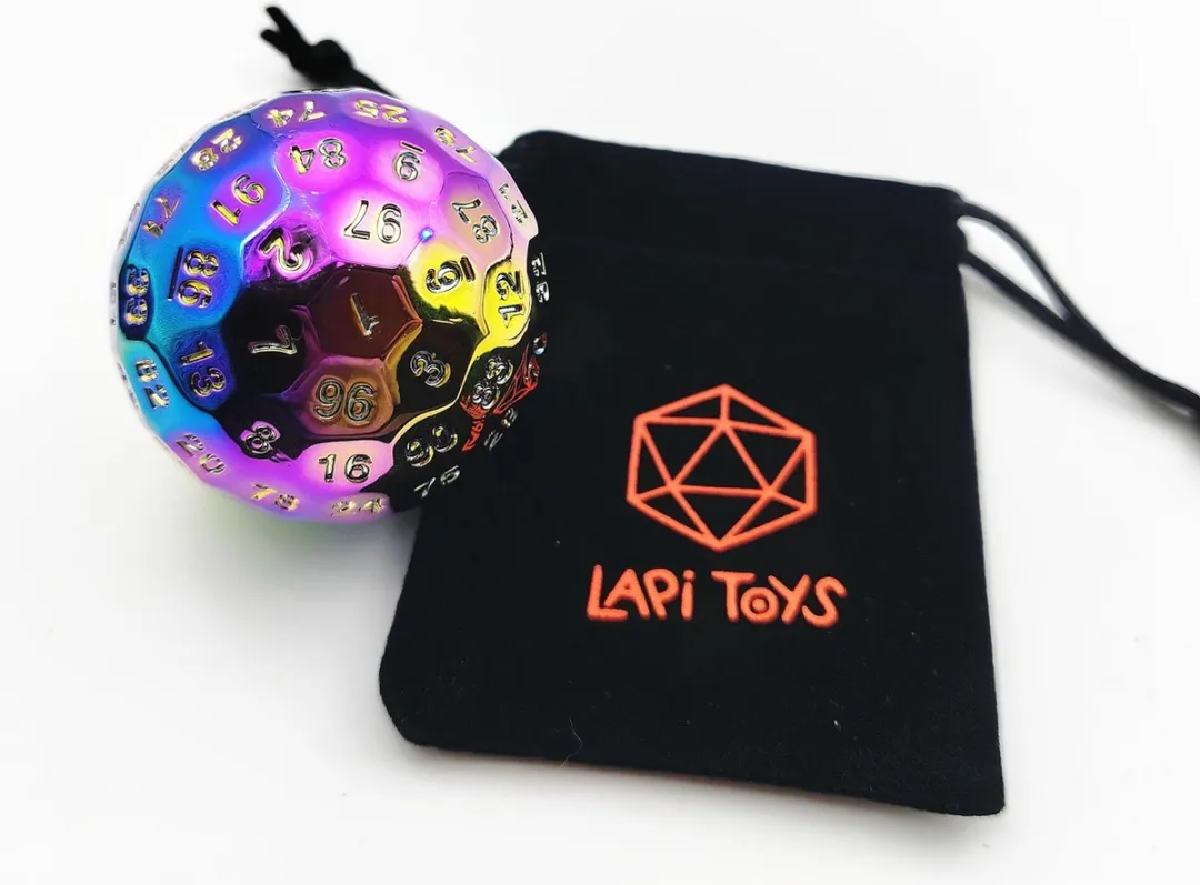 Lapi Toys D100 D&D Dobbelsteen Metaal - Regenboog
