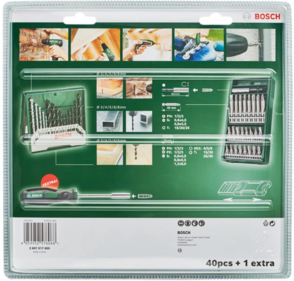 Bosch Mini-X-Line 2607017655 Metaal/Beton/Hout Boren Set - 15 Stuks