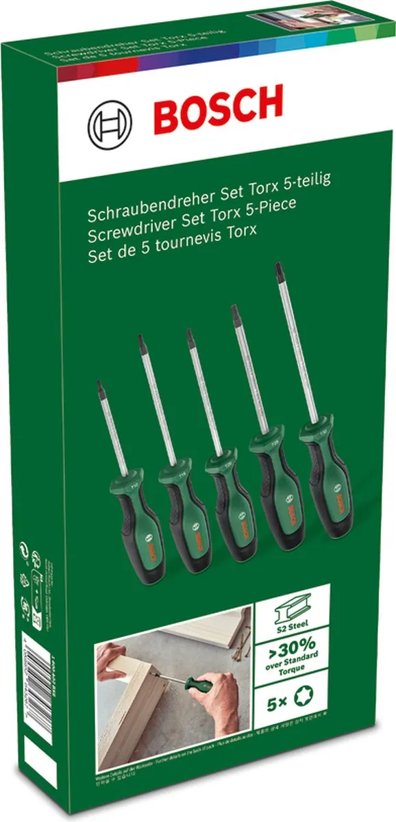 Bosch Schroevendraaierset Torx 5-delig TX10-TX30 - 5 Stuks
