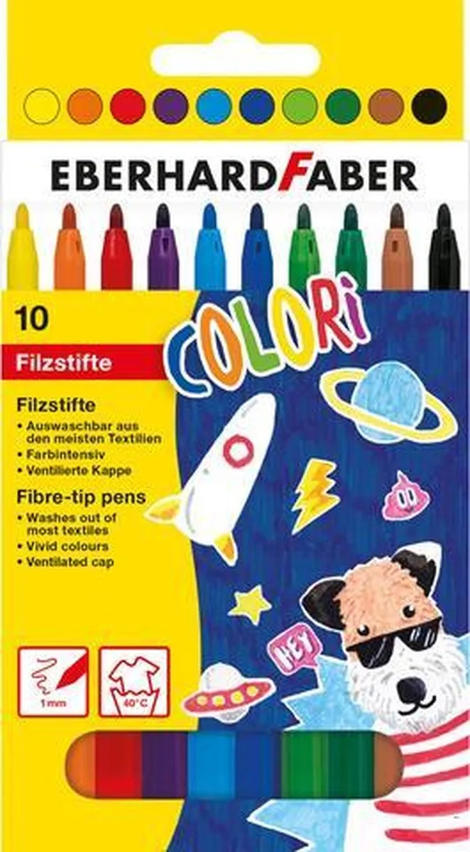 Eberhard Faber viltstift - Colori - 10 stuks - in kartonnen etui - EF-551110