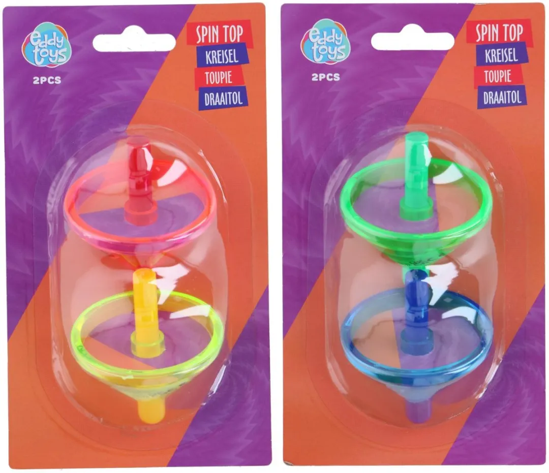 Eddy Toys Draaitol Speelgoed - 2 Stuks - Meerkleurig