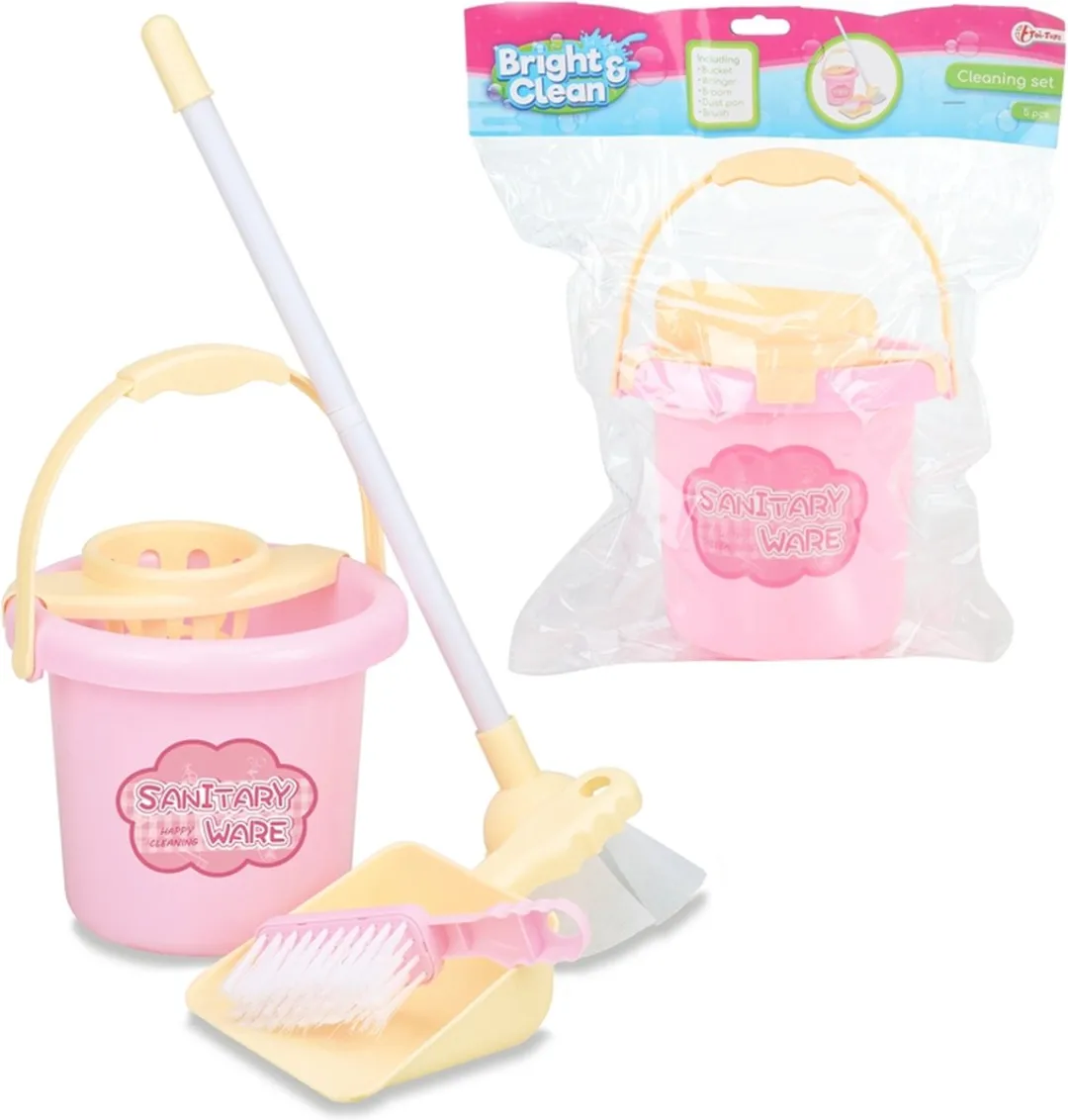 Toi-Toys Junior Schoonmaakset 5-delig - Roze/Geel
