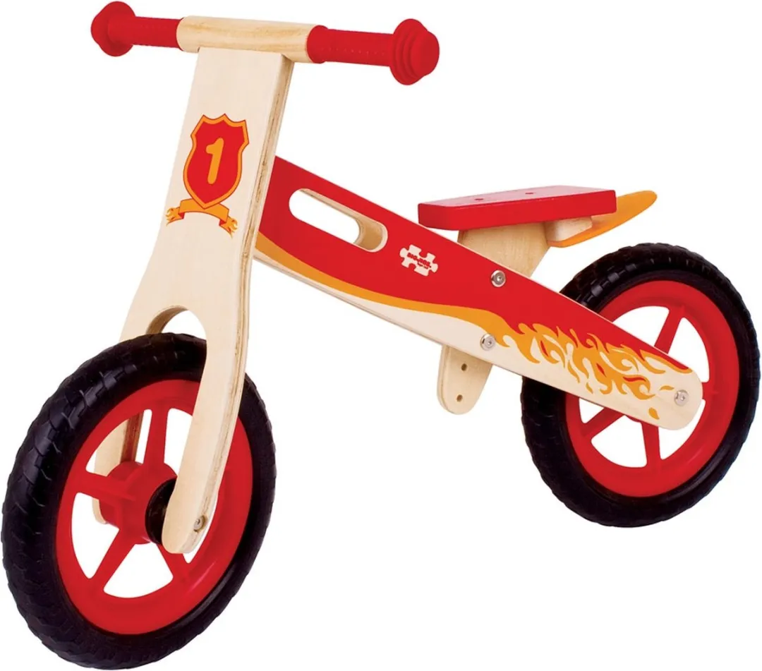 BIGJIGS Houten Loopfiets 8 Inch - Rood