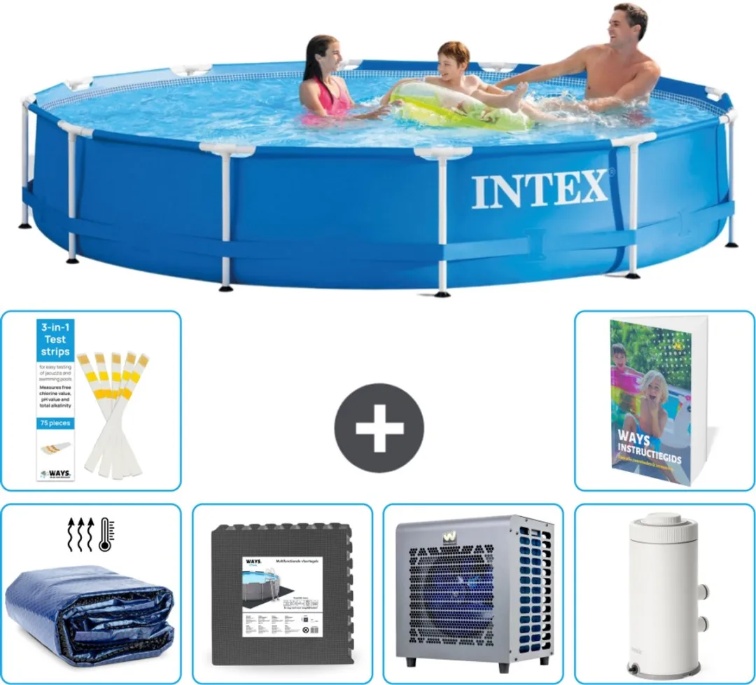 Intex 28210NP-Blauw Rond Frame Zwembad 366x76cm
