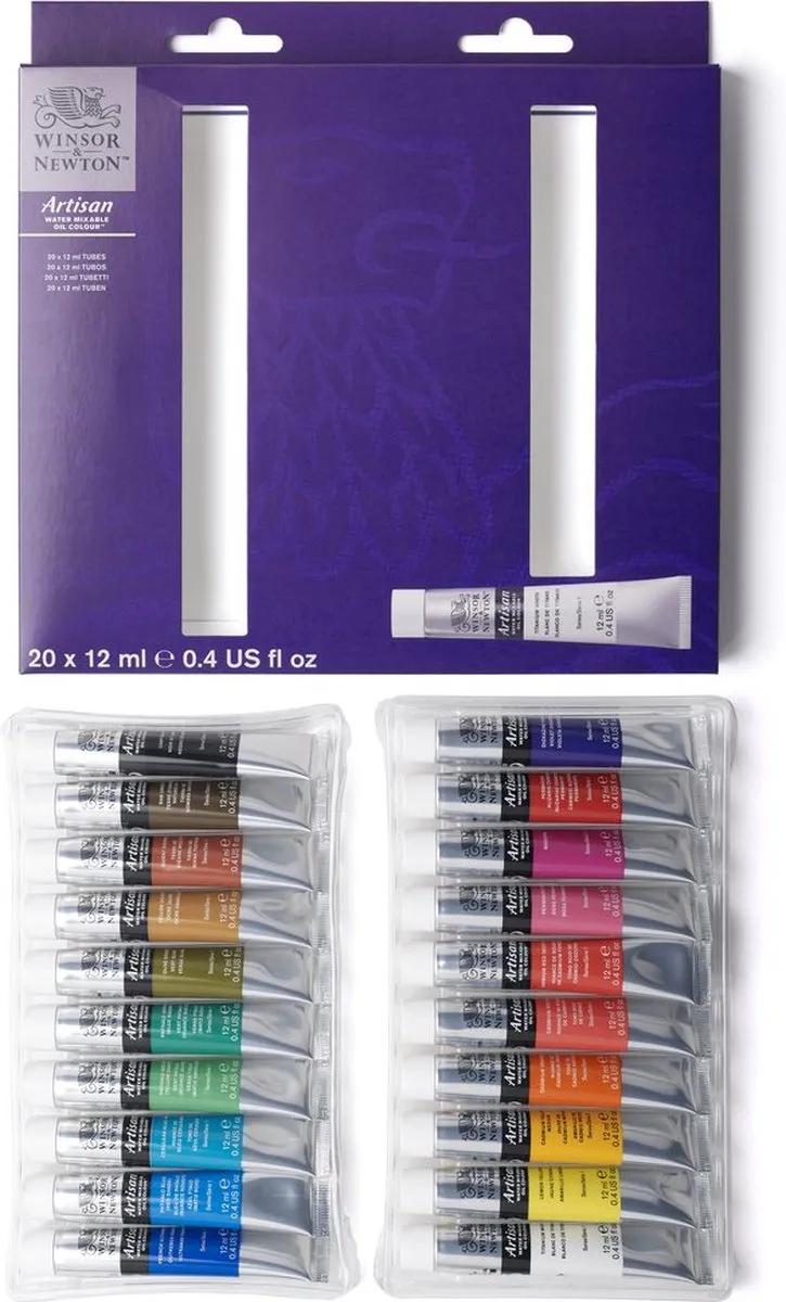 Winsor & Newton Artisan Water Mixable Olieverf Set 20x12ml