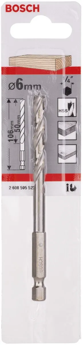 Bosch Houtboor Zeskant 6mm - MPN 2608595522