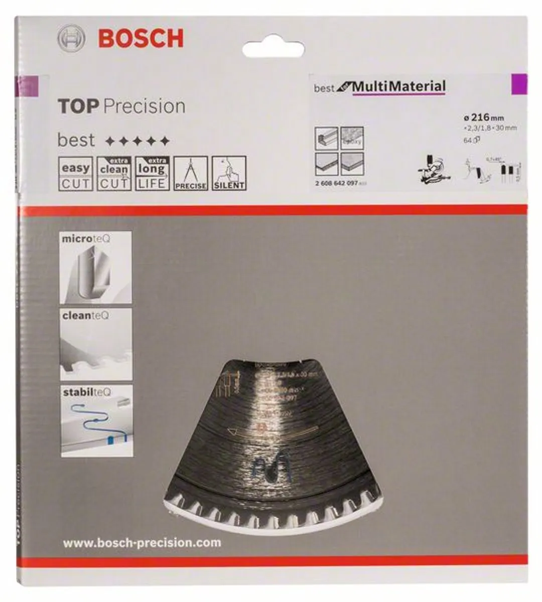 Bosch Professional Top Precision Zaagblad 216mm 64 Tanden - Multimateriaal
