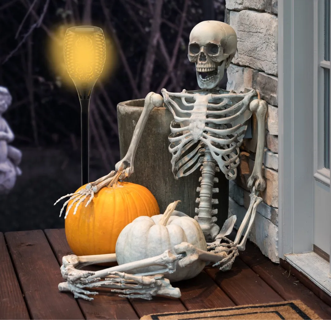 Decoris Halloween Solar LED Tuinfakkel 49cm - Zwart