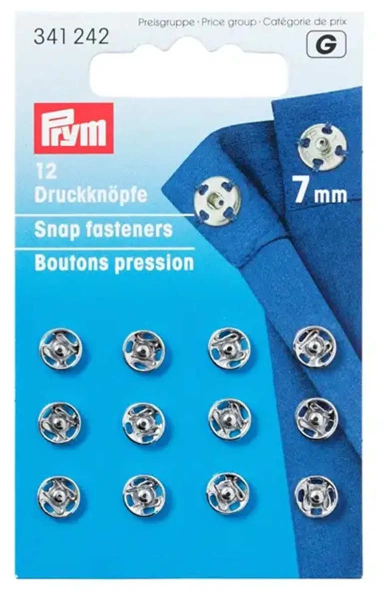 Prym Aannaaidrukknopen 7mm - Zilverkleurig - 12 Stuks
