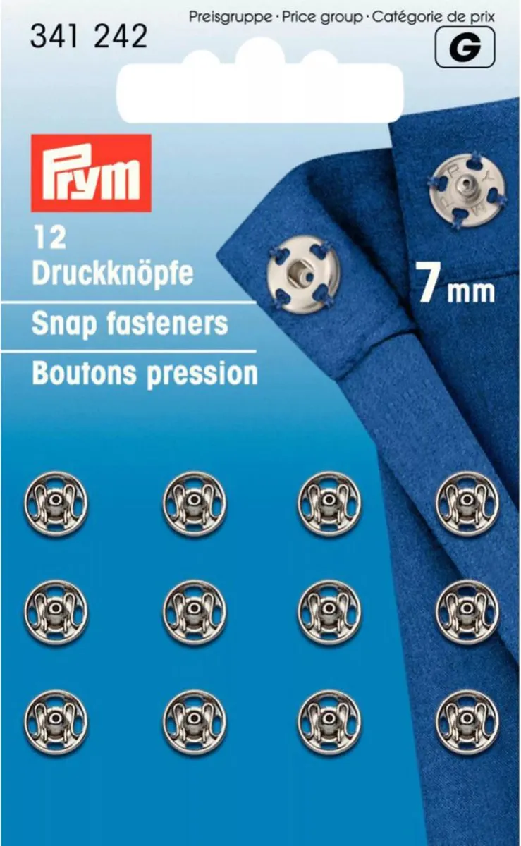 Prym Aannaaidrukknopen 7mm - Zilverkleurig - 12 Stuks