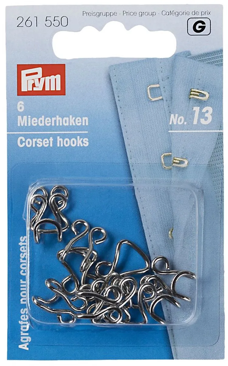 Prym Korsethaken en -ogen No. 13 - 6 Stuks
