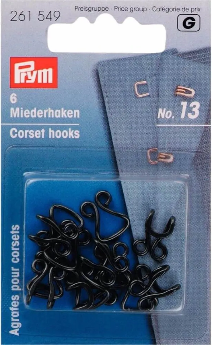 Prym Korsethaken en -ogen No. 13 - 6 Stuks