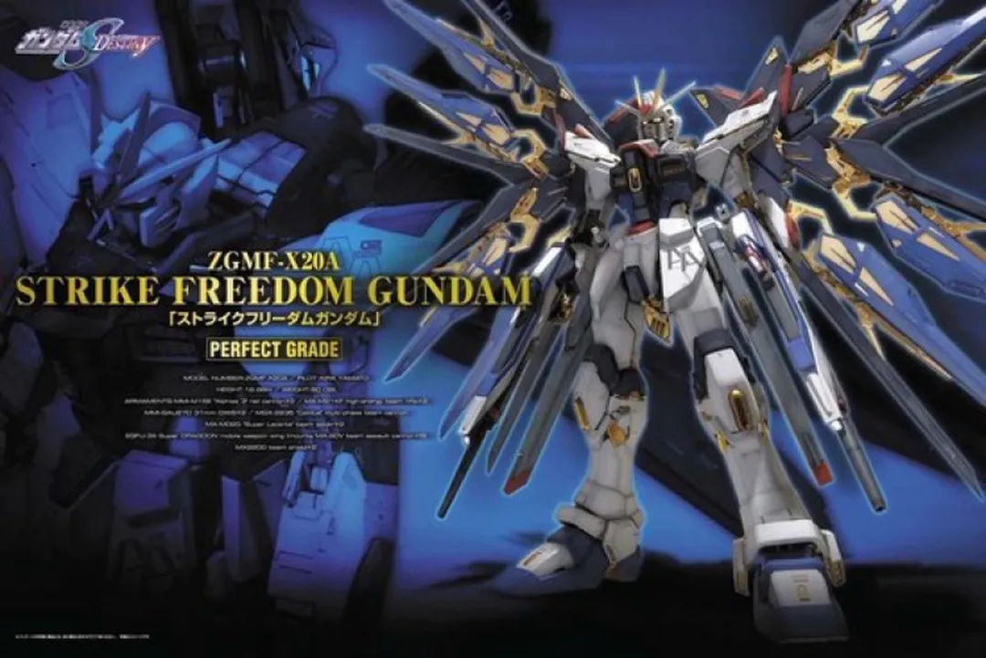 Bandai PG 1/60 Strike Freedom Gundam Perfect Grade Modelkit - Gouden