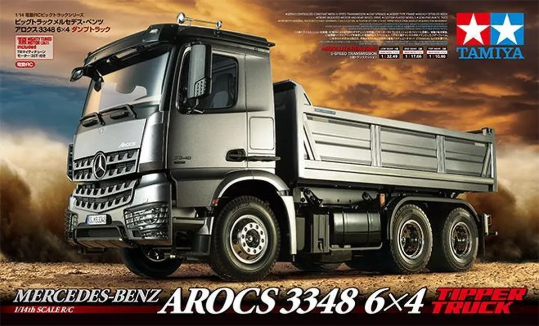 Tamiya Mercedes Benz Arocs 3348 Tipper Truck - Grijs