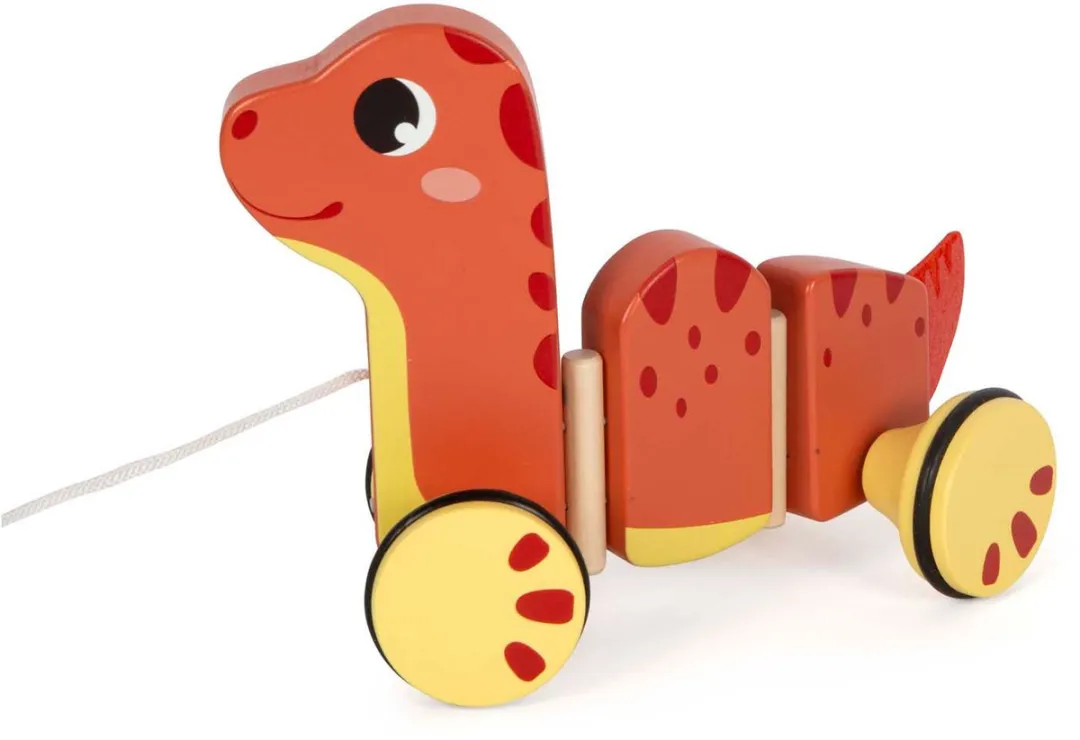 Small Foot Houten Trekfiguur Dino - Multicolor