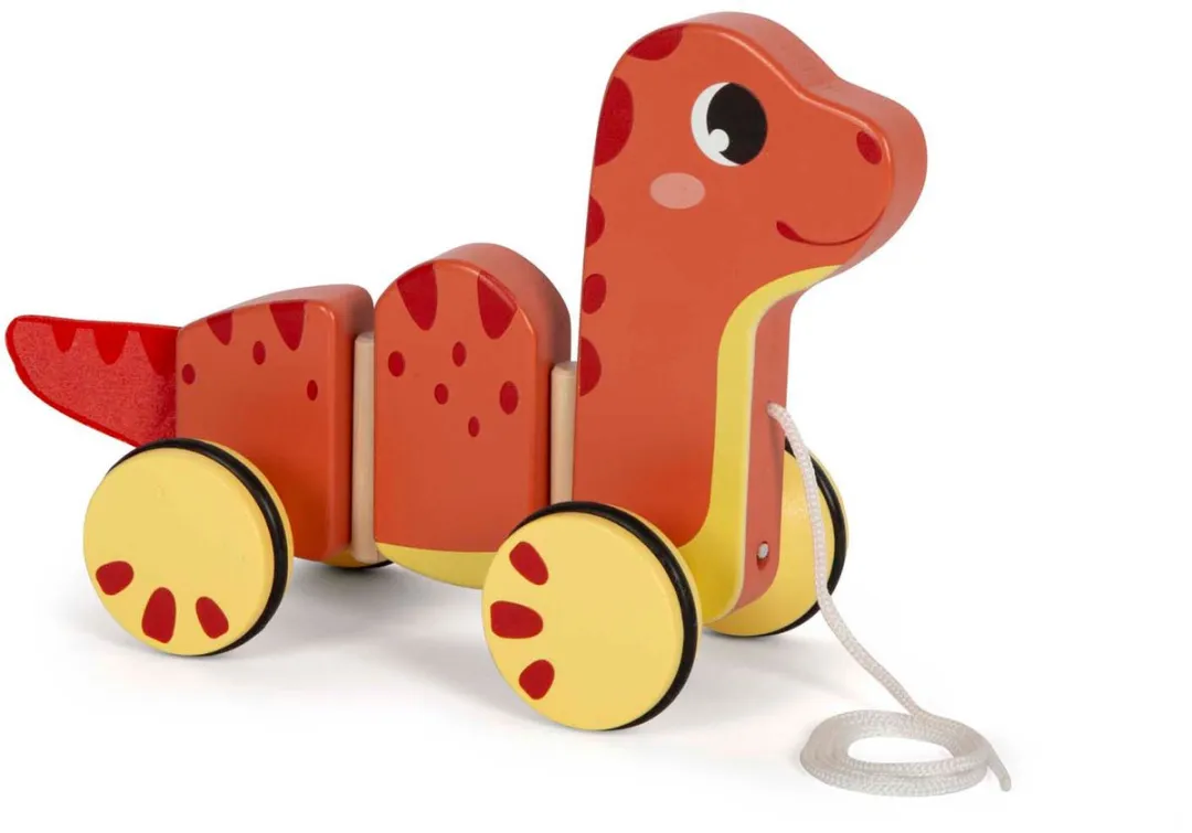 Small Foot Houten Trekfiguur Dino - Multicolor