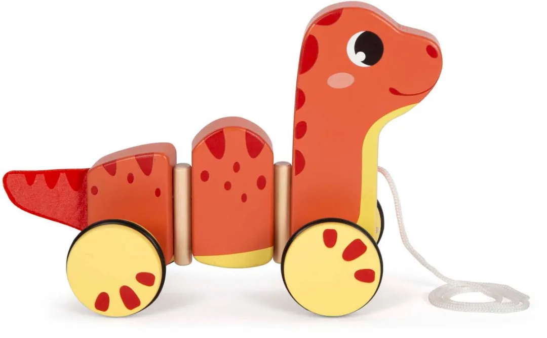 Small Foot Houten Trekfiguur Dino - Multicolor