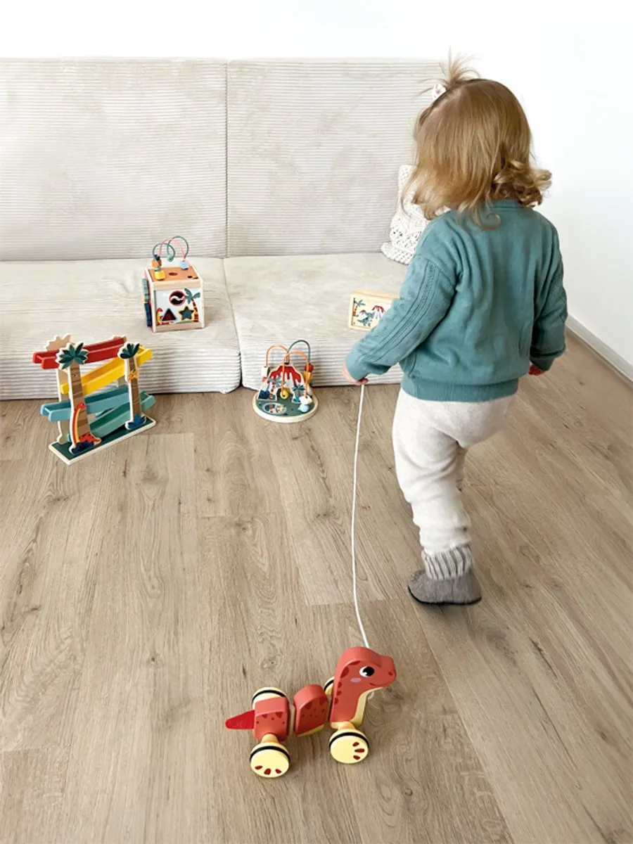 Small Foot Houten Trekfiguur Dino - Multicolor