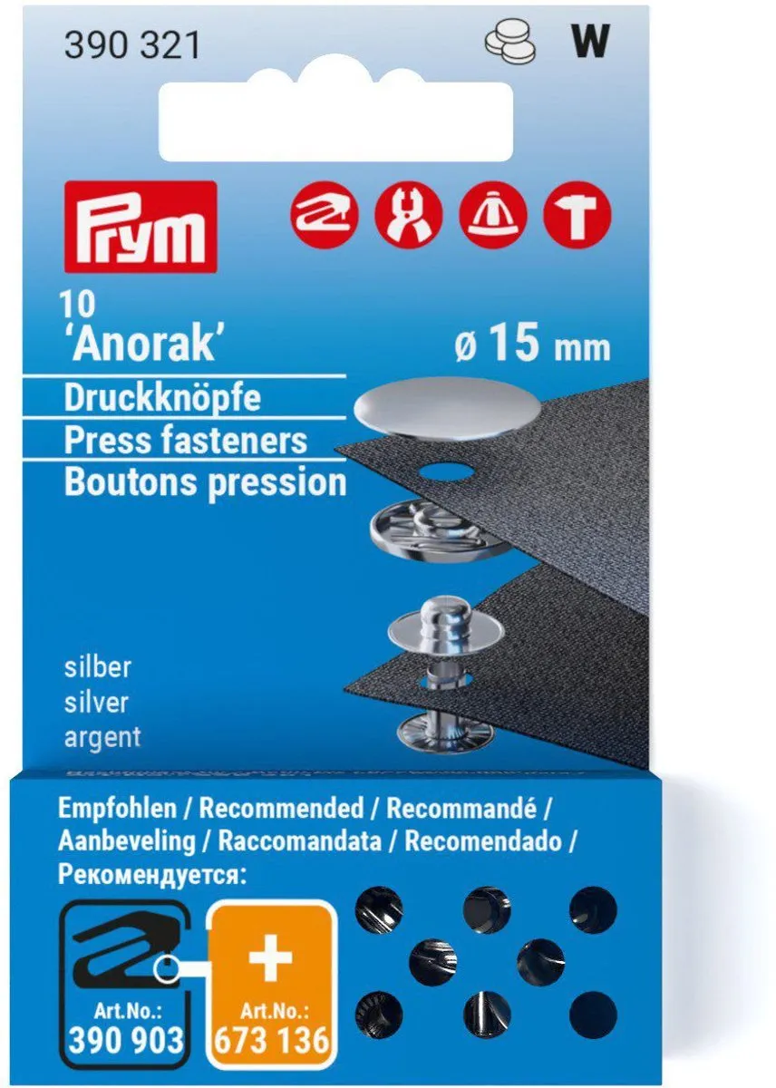 Prym Navullingen Naaivrije Drukknopen 15mm - 1 Stuk