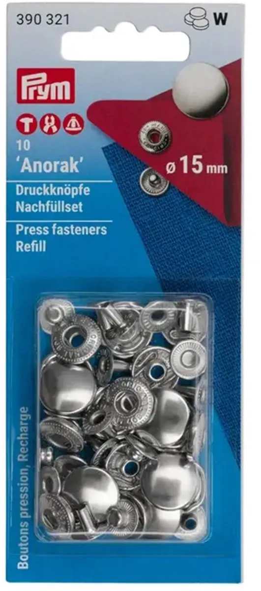 Prym Navullingen Naaivrije Drukknopen 15mm - 1 Stuk