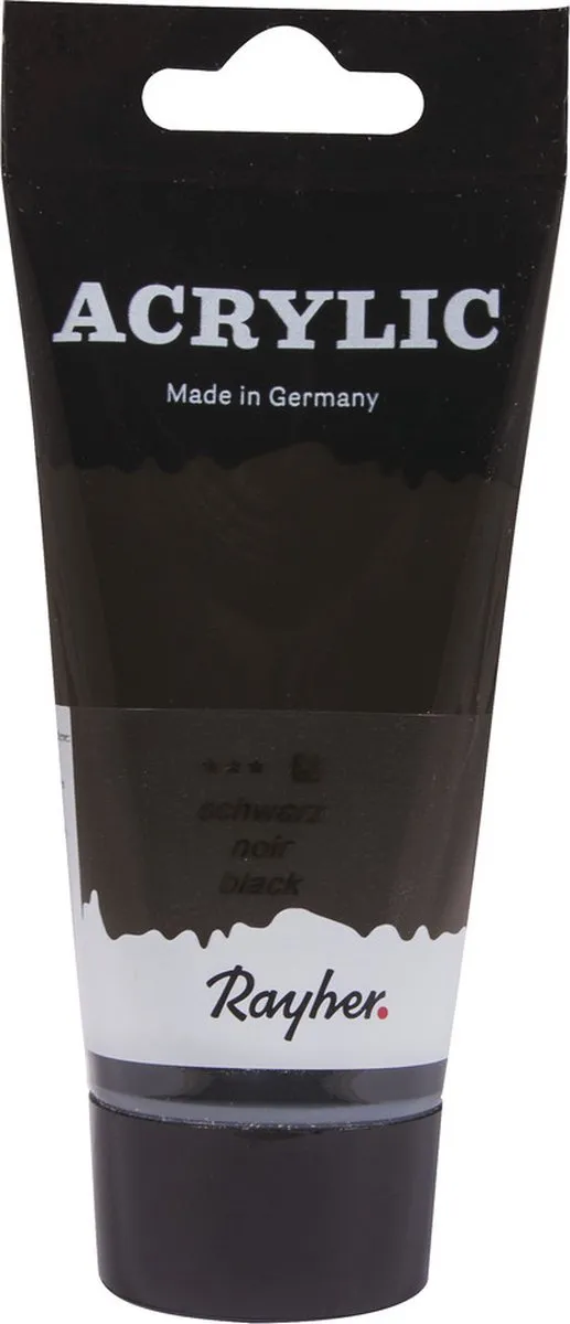 Rayher Acrylverf op waterbasis Zwart 75ml