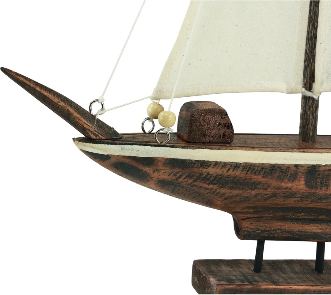 Kaemingk Zeilboot Houten Decoratie - 32x5x41cm