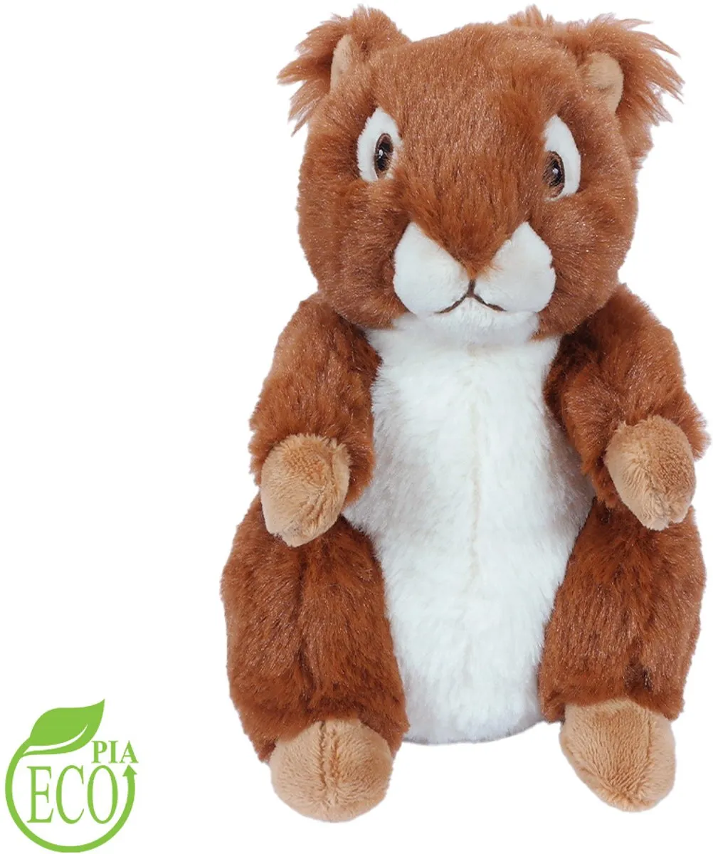 PIA Eco Pluche Eekhoorn 17cm - Wit/Bruin