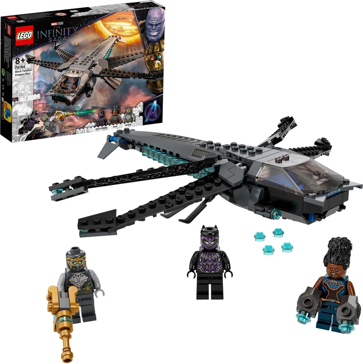 LEGO Marvel Avengers Black Panther Dragon Flyer 76186 - 3 Minifiguren
