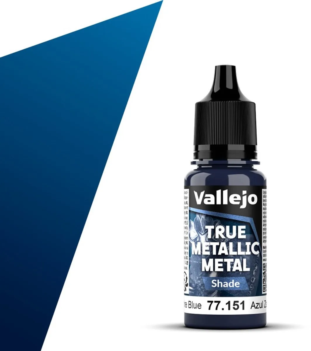 Vallejo Hobbyverf True Metallic Metal Shade Saffier Blauw - 18ml